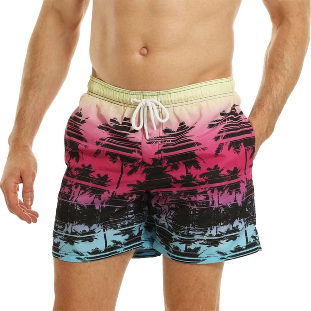 RIPT Essentials Mens Printed Swim Shorts / Pink